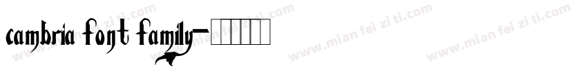 cambria font family字体转换
